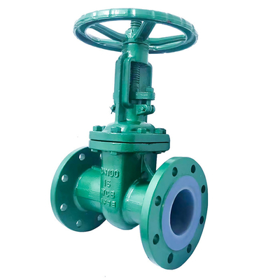 Valvola di sfilata di porta di acciaio fuso PTFE rivestita con flange manuale Z41F46-16C per il trattamento dell'acqua