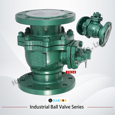 Valvola a sfera con flangia rivestita in PTFE Q41F46-16C per applicazioni resistenti agli acidi e alle alcali