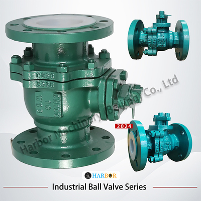 Valvola a sfera con flangia rivestita in PTFE Q41F46-16C per applicazioni resistenti agli acidi e alle alcali