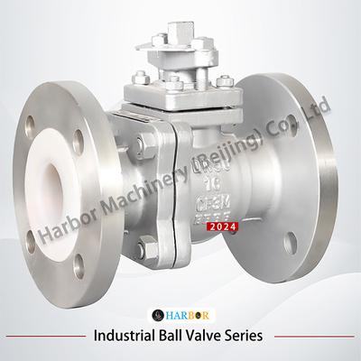 Valvola a sfera rivestita in PTFE argento Q41F46-16P Resistenza alla corrosione Alta affidabilità