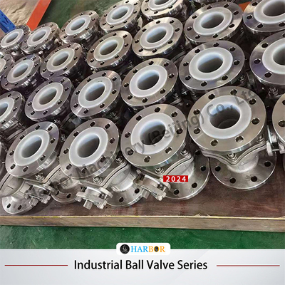 Valvola a sfera rivestita in PTFE argento Q41F46-16P Resistenza alla corrosione Alta affidabilità
