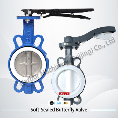 Generale PTFE completamente rivestito in acciaio fuso a doppia azione manico Wafer Butterfly Valve D71F4-16C