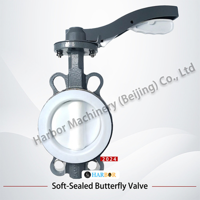Generale PTFE completamente rivestito in acciaio fuso a doppia azione manico Wafer Butterfly Valve D71F4-16C