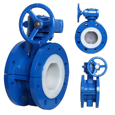 Turbina in acciaio fuso Valvola a farfalla completamente rivestita in PTFE D341F46-16C per industria