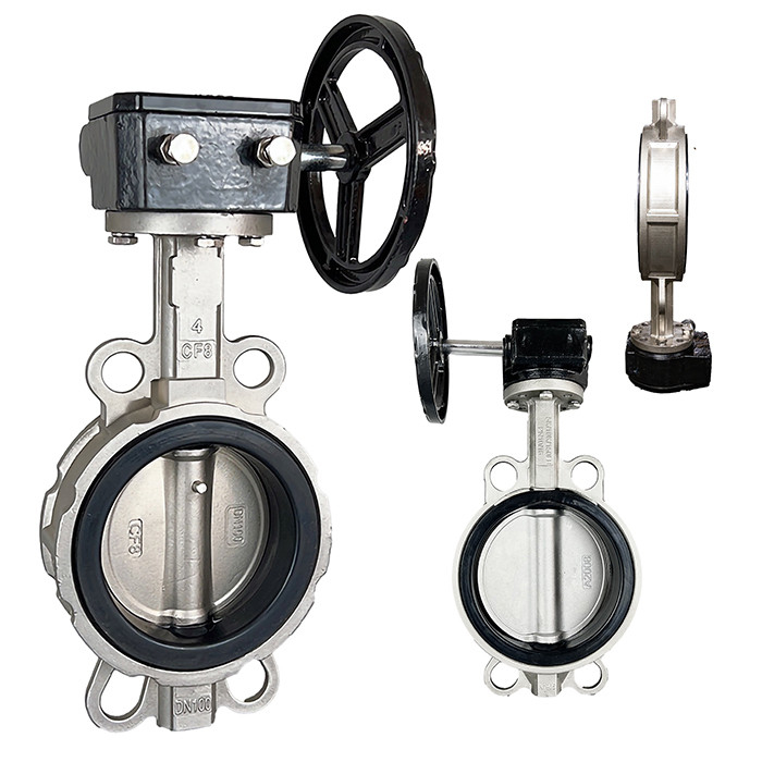NBR EPDM Soft Seal 304 in acciaio inossidabile Manuale Maniglia della turbina Valvola farfalla D71X-10/16P